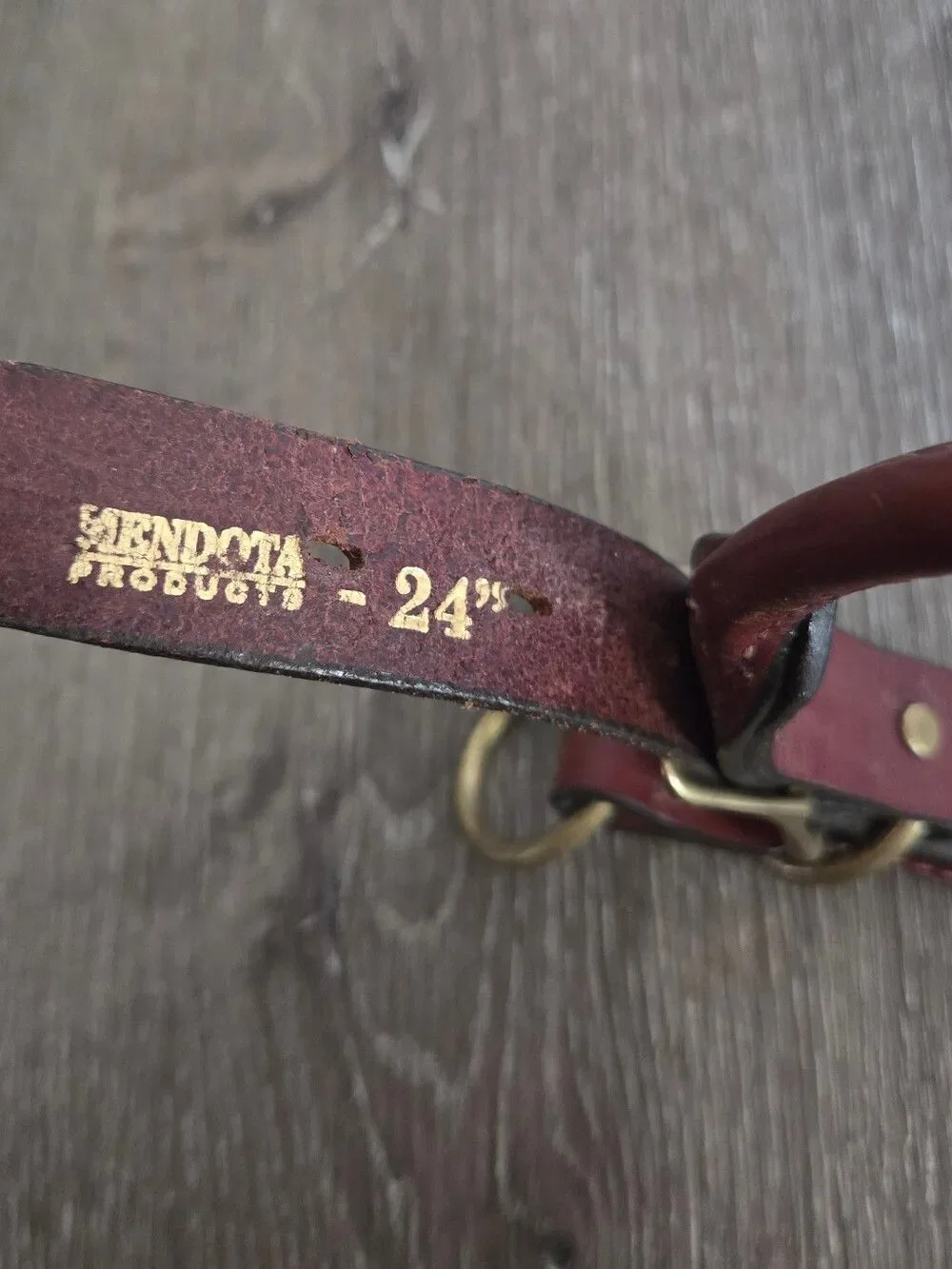 Mendota Leather Rolled Collar - Chestnut - 24